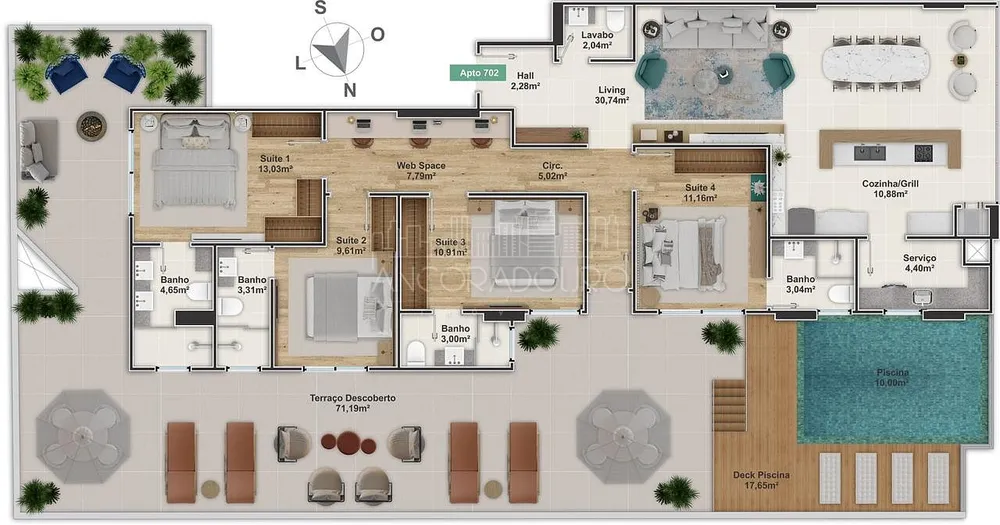 Apartamento, 3 quartos, 118 m² - Foto 1