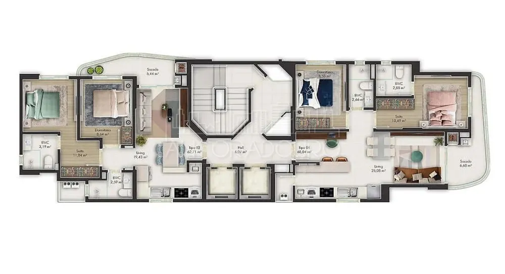 Apartamento, 2 quartos, 62 m² - Foto 3