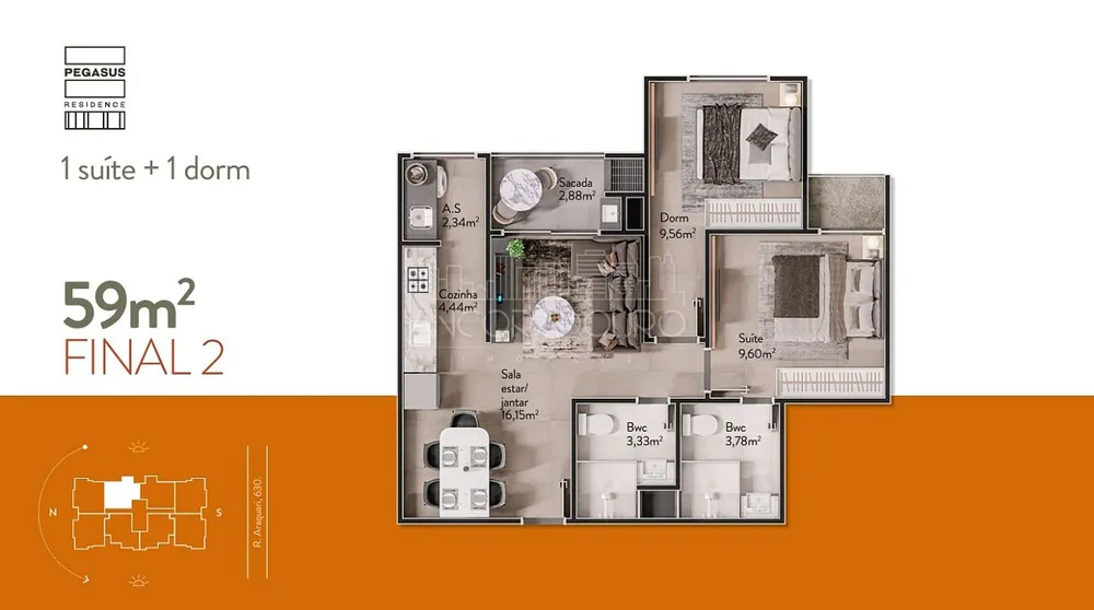 Apartamento, 2 quartos, 63 m² - Foto 8