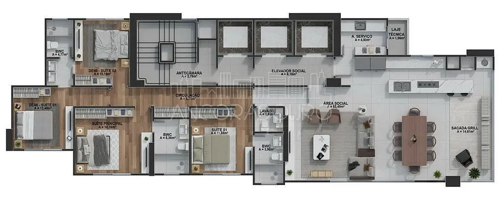 Apartamento, 4 quartos, 165 m² - Foto 1