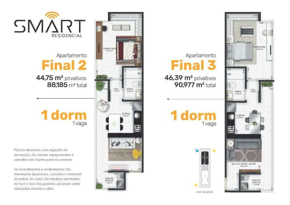 Apartamento, 1 quarto, 44 m² - Foto 3