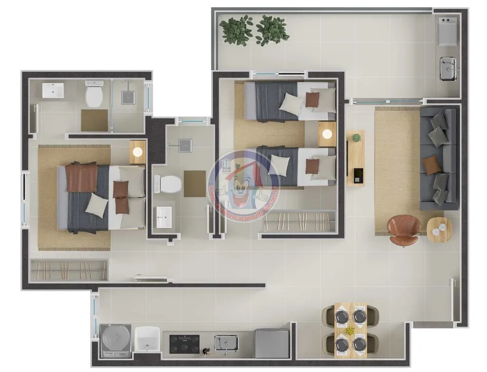 Apartamento, 1 quarto, 45 m² - Foto 1