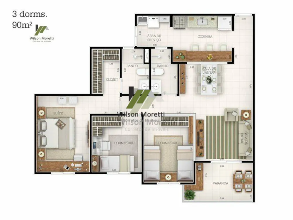Apartamento, 3 quartos, 90 m² - Foto 7