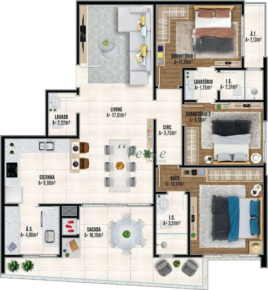 Apartamento, 3 quartos, 122 m² - Foto 2