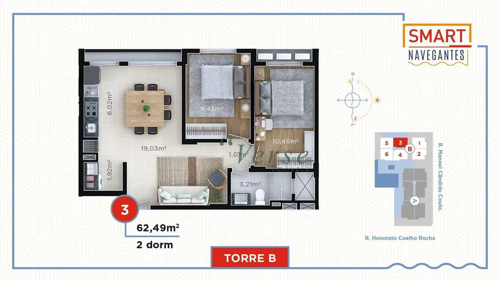 Apartamento, 2 quartos, 62 m² - Foto 2