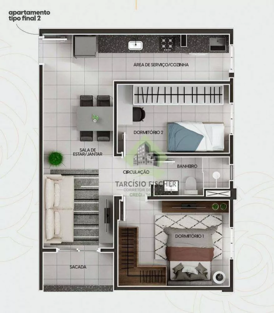 Apartamento à venda com 2 quartos - Foto 3