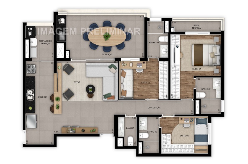 Apartamento, 3 quartos, 96 m² - Foto 5