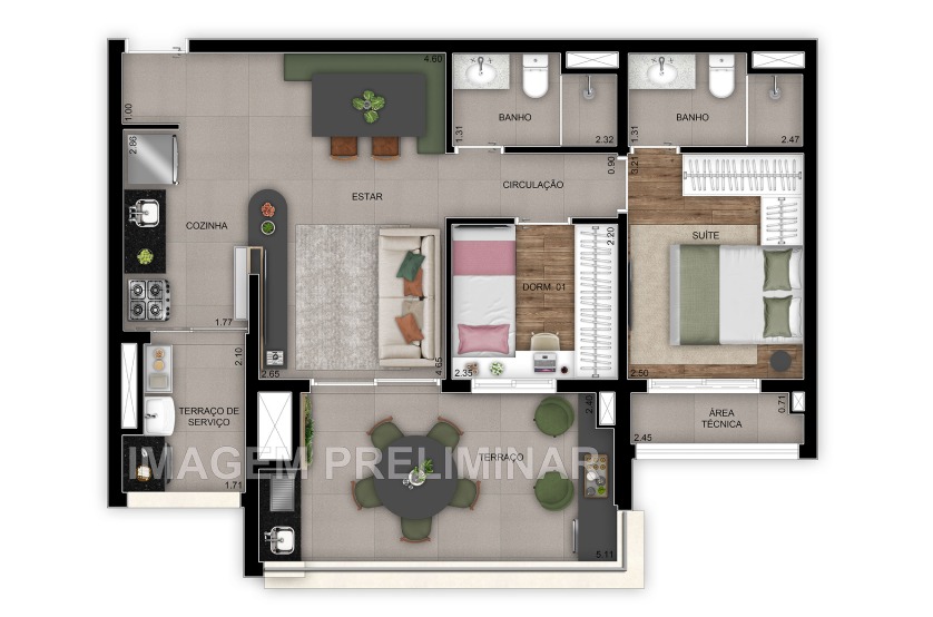 Apartamento, 3 quartos, 96 m² - Foto 4