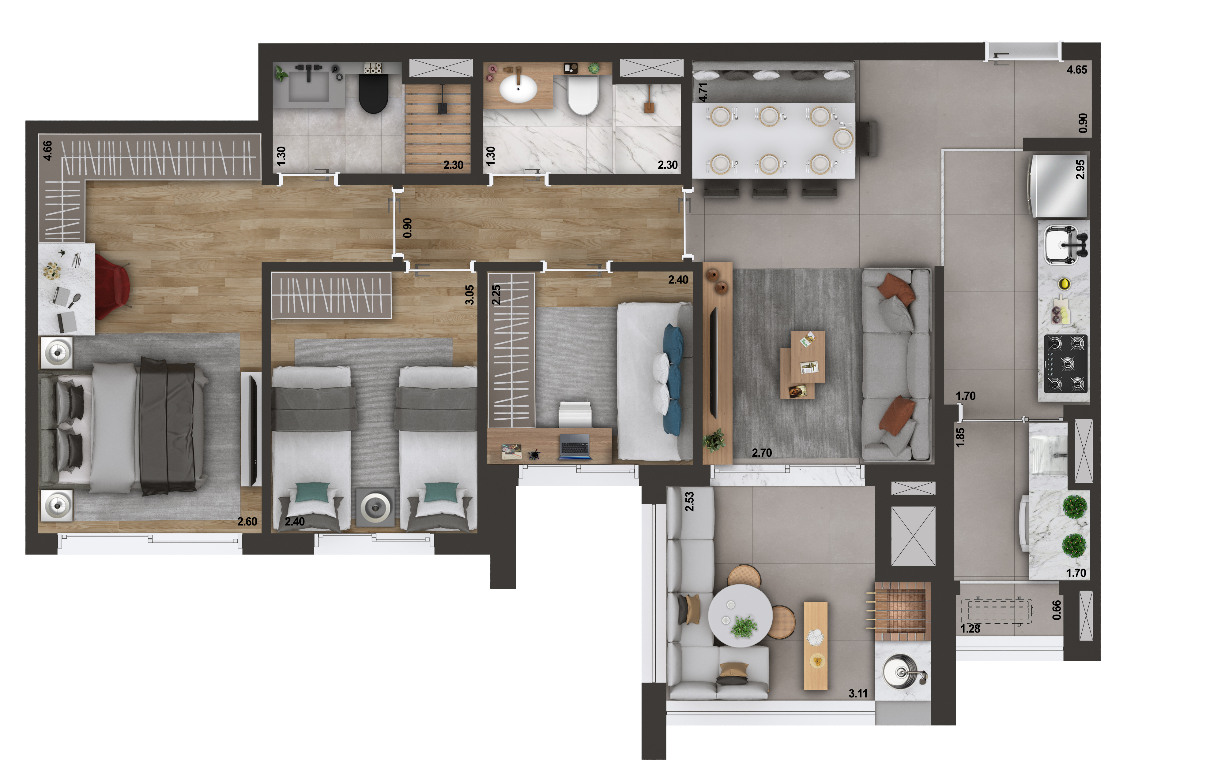 Apartamento à venda com 3 quartos, 79m² - Foto 5