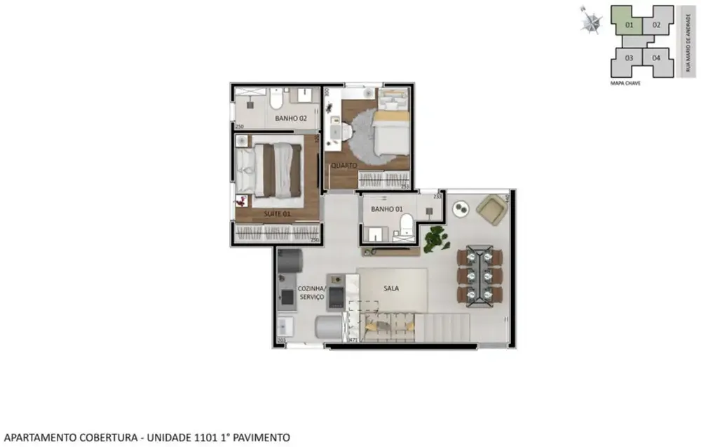 Cobertura, 2 quartos, 76 m² - Foto 3