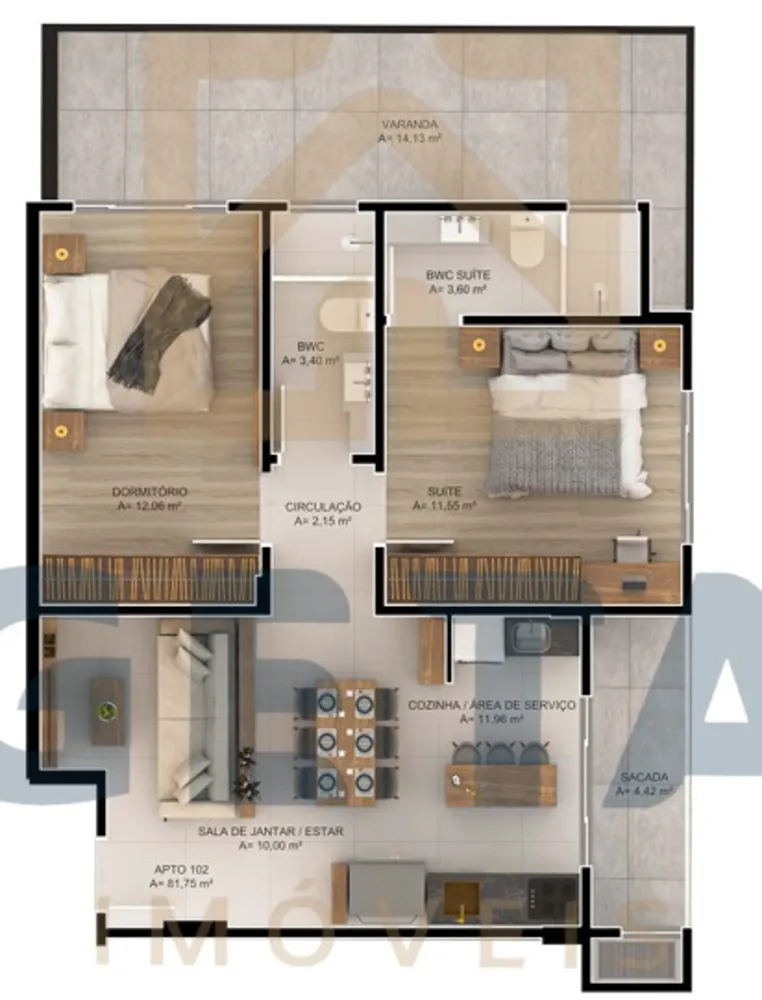 Apartamento, 2 quartos, 55 m² - Foto 7