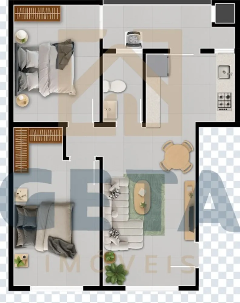 Apartamento, 2 quartos, 49 m² - Foto 3