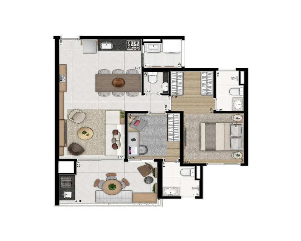 Apartamento, 2 quartos, 75 m² - Foto 1