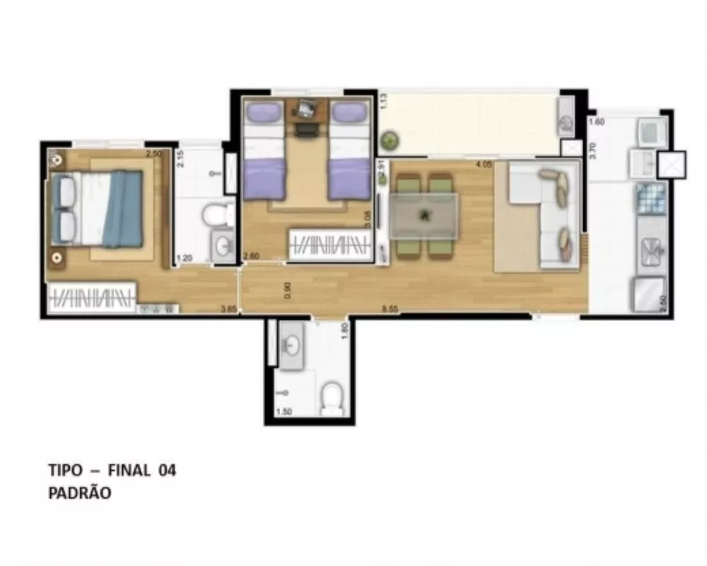 Apartamento à venda com 2 quartos, 53m² - Foto 7