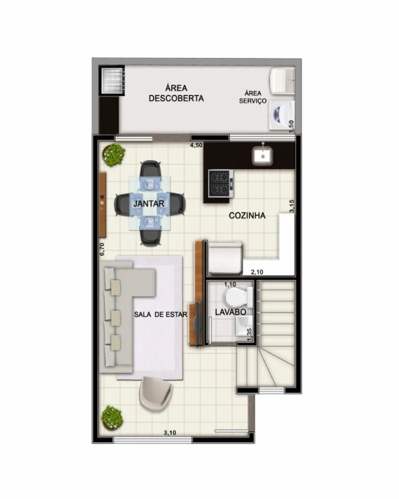 Sobrado, 2 quartos, 72 m² - Foto 1