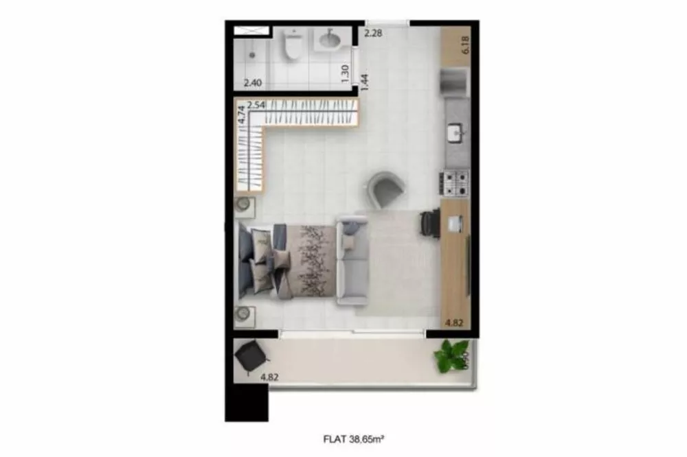 Apartamento à venda com 2 quartos, 62m² - Foto 2