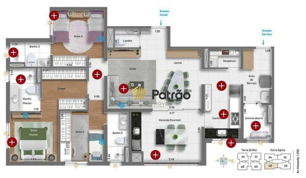 Apartamento, 3 quartos, 124 m² - Foto 1
