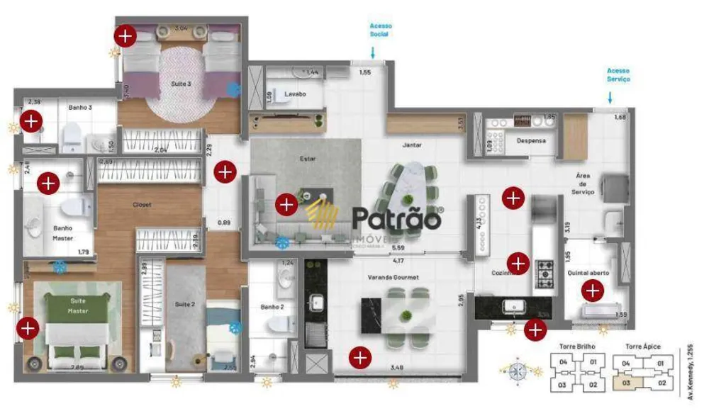 Apartamento, 3 quartos, 124 m² - Foto 1