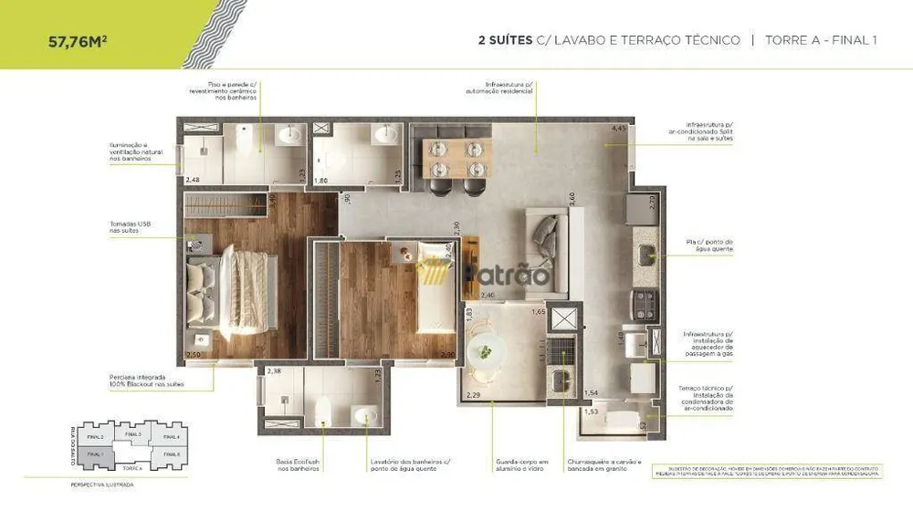 Apartamento, 2 quartos, 58 m² - Foto 12