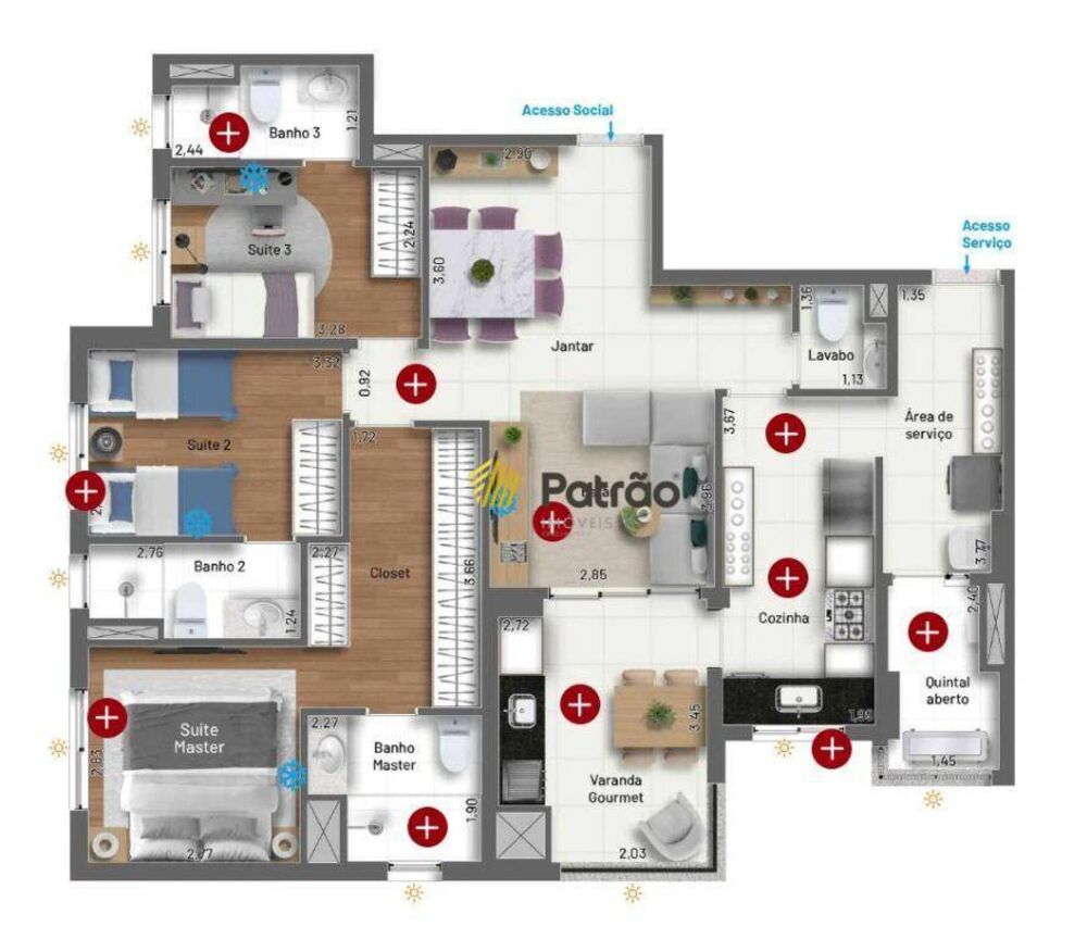 Apartamento, 3 quartos, 110 m² - Foto 1