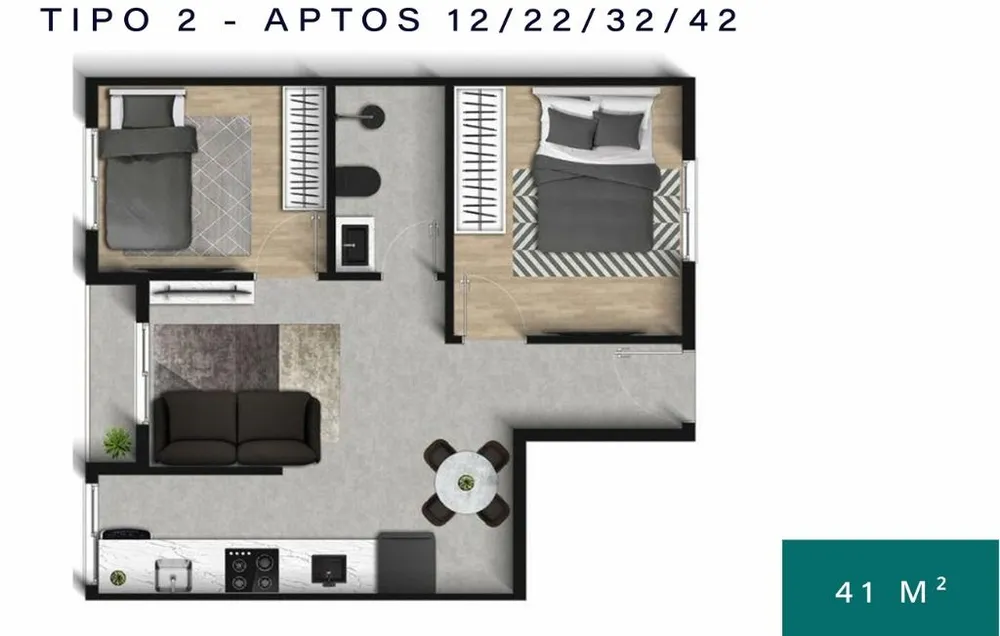 Apartamento, 2 quartos, 41 m² - Foto 6