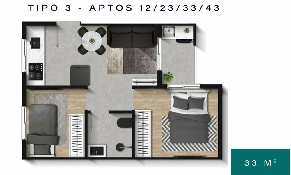 Apartamento, 2 quartos, 33 m² - Foto 11