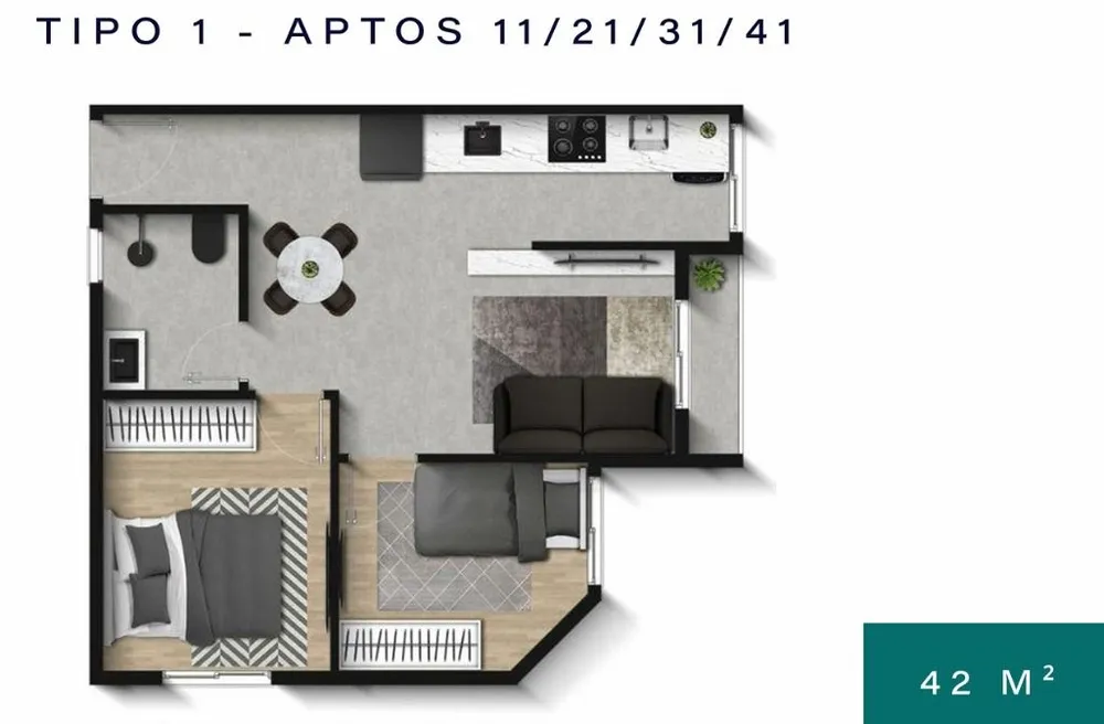 Apartamento, 2 quartos, 42 m² - Foto 6