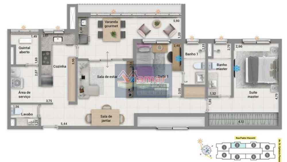 Apartamento, 3 quartos, 128 m² - Foto 1