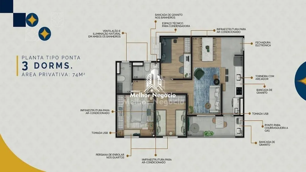Apartamento, 3 quartos, 74 m² - Foto 8