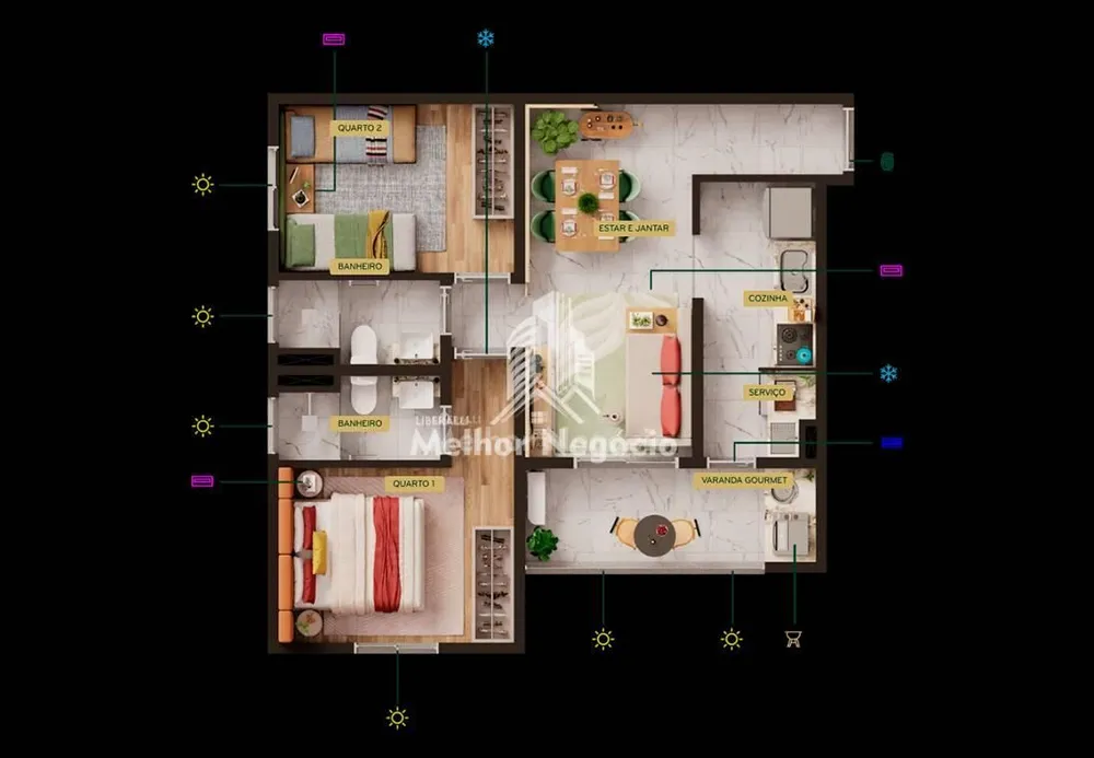 Apartamento, 2 quartos, 58 m² - Foto 3