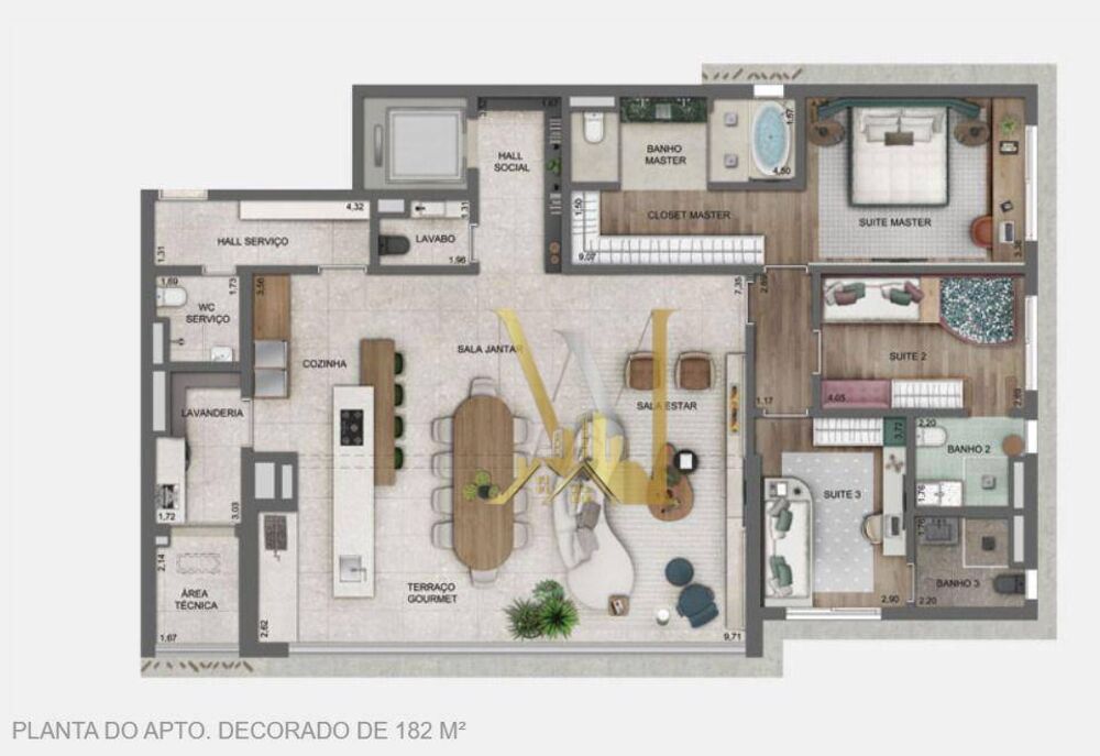 Apartamento à venda com 3 quartos, 182m² - Foto 8
