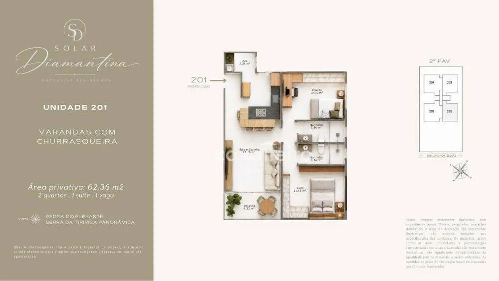 Apartamento, 2 quartos, 62 m² - Foto 2