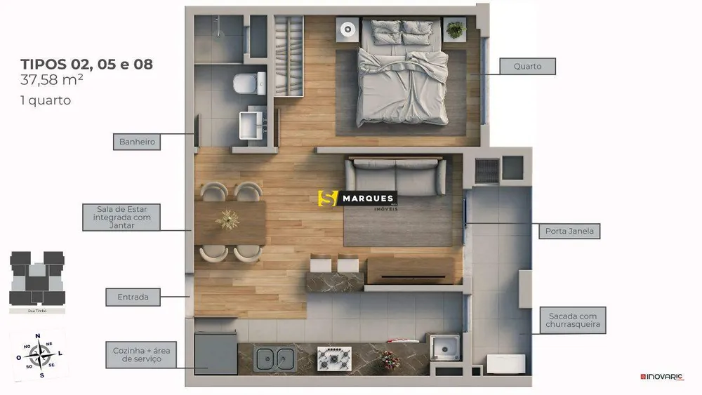 Apartamento, 2 quartos, 60 m² - Foto 4