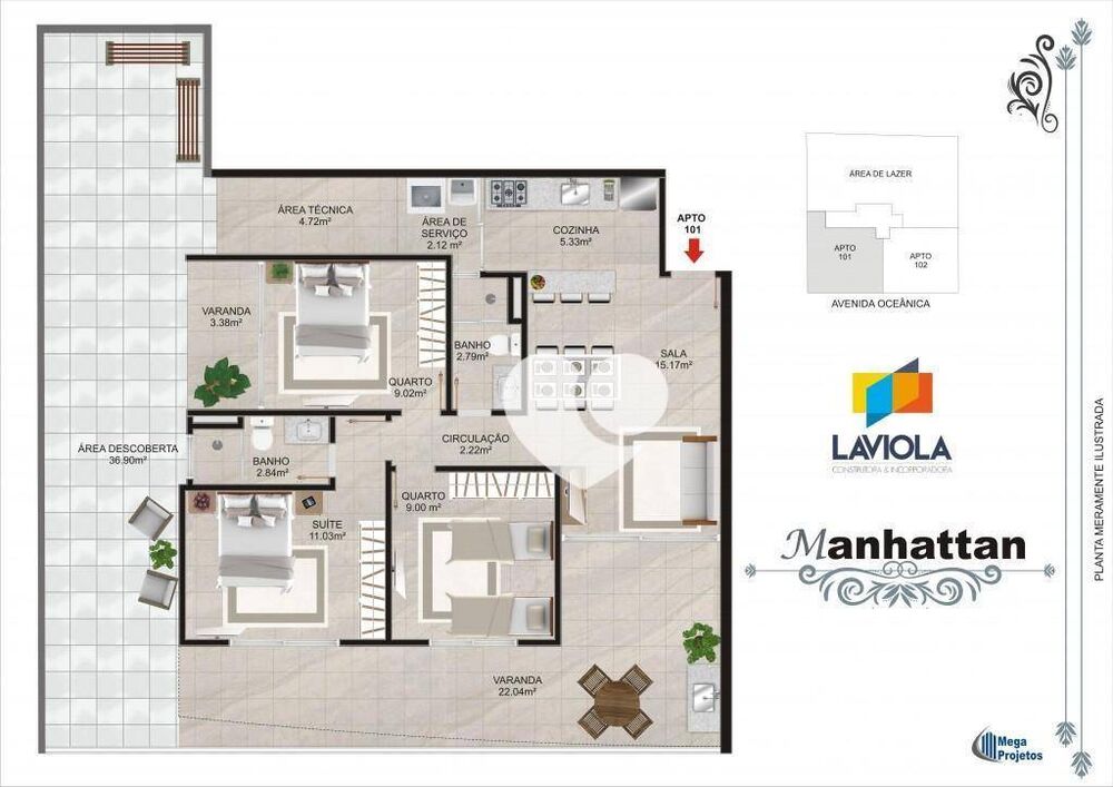 Apartamento, 3 quartos, 99 m² - Foto 3