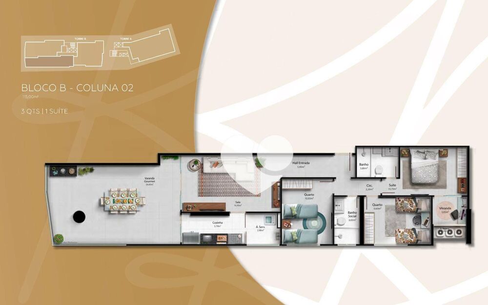 Apartamento à venda com 3 quartos, 115m² - Foto 8