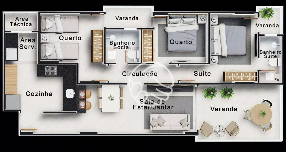 Apartamento, 3 quartos, 88 m² - Foto 2