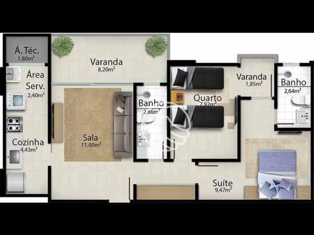 Apartamento, 2 quartos, 59 m² - Foto 16