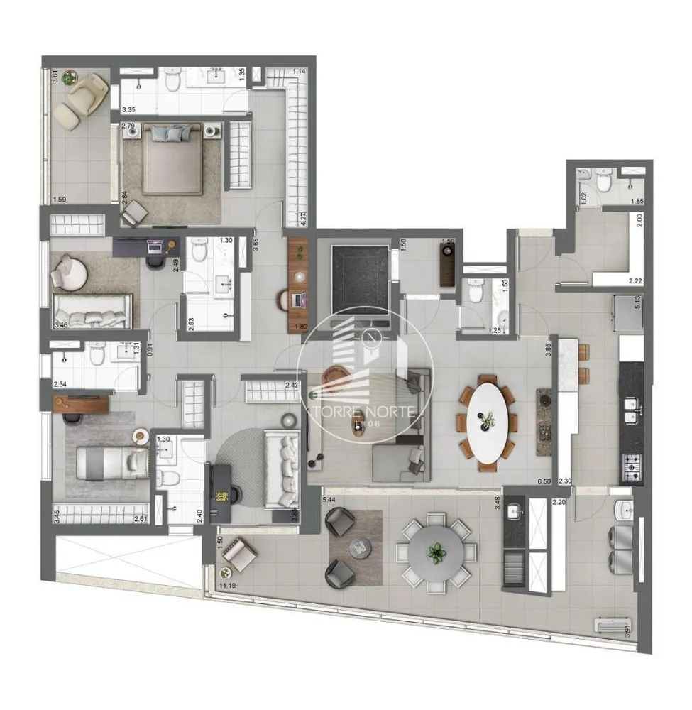 Apartamento, 3 quartos, 158 m² - Foto 2