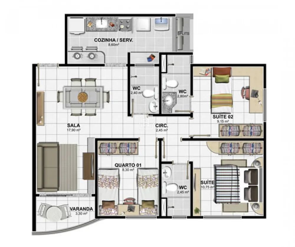 Apartamento, 3 quartos, 80 m² - Foto 4
