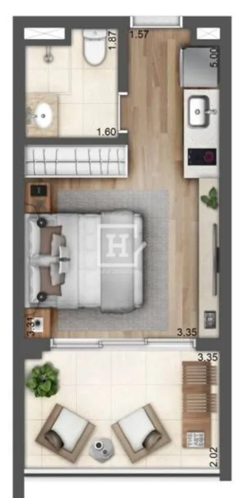 Flat/Apart Hotel, 1 quarto, 28 m² - Foto 4