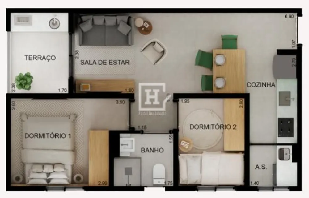 Apartamento, 2 quartos, 45 m² - Foto 4
