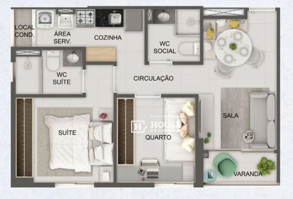 Apartamento, 2 quartos, 44 m² - Foto 3