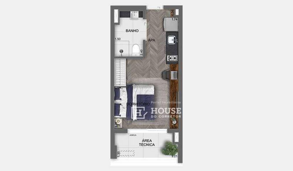 Kitnet-Studio, 30 m² - Foto 2