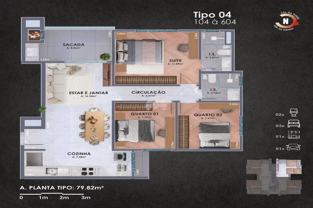 Apartamento, 3 quartos, 79 m² - Foto 5
