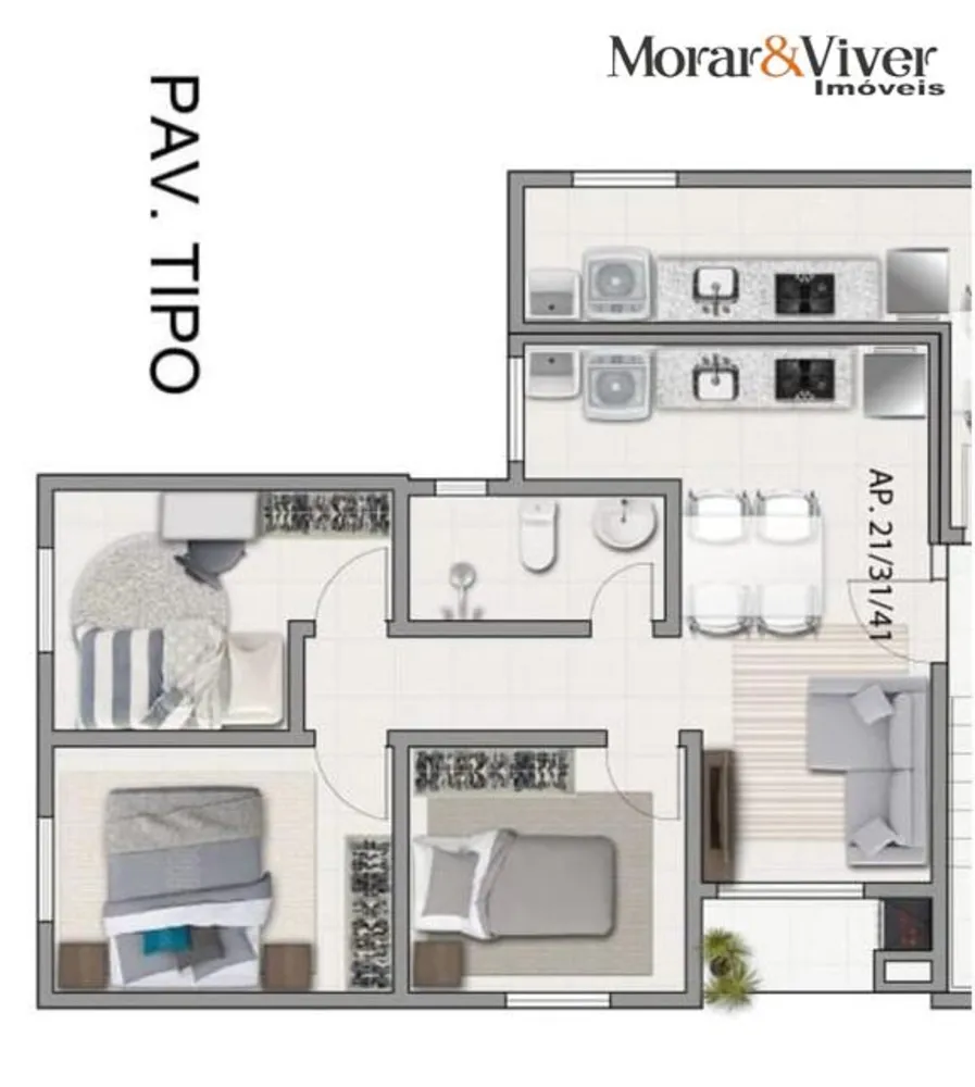 Apartamento, 3 quartos, 52 m² - Foto 3