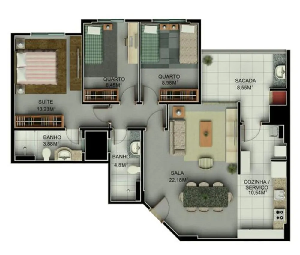Apartamento, 3 quartos, 92 m² - Foto 7