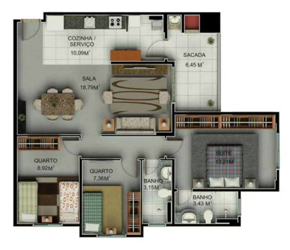 Apartamento, 3 quartos, 92 m² - Foto 6