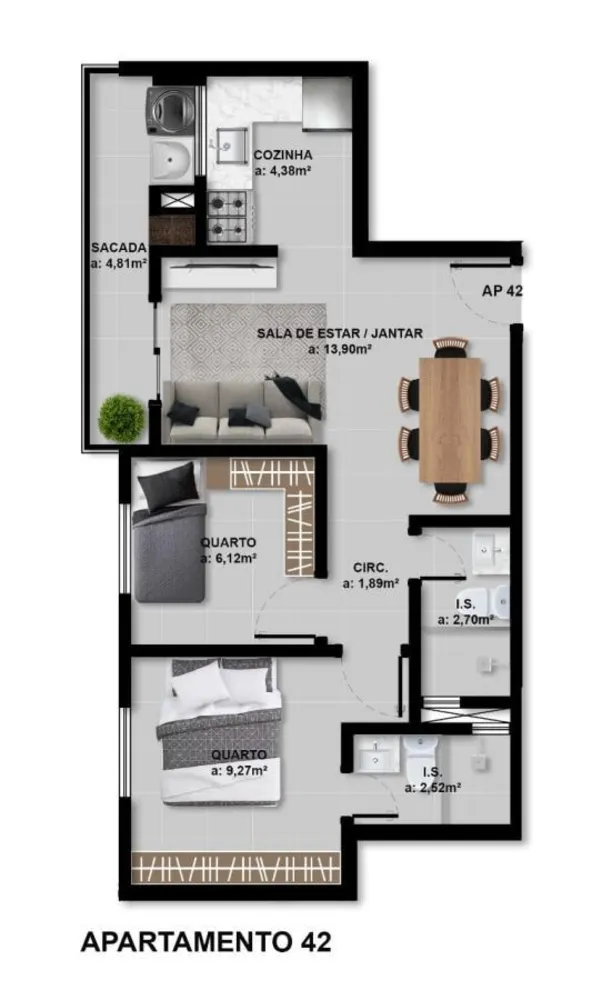 Apartamento, 3 quartos, 63 m² - Foto 9