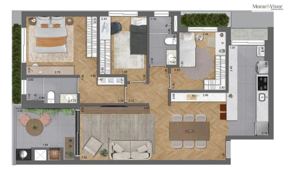Cobertura, 3 quartos, 141 m² - Foto 9