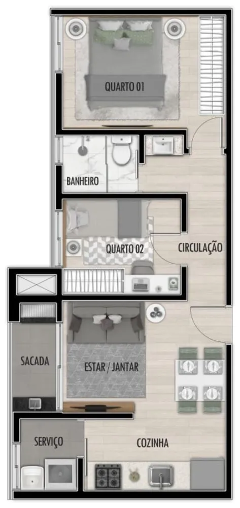 Apartamento, 2 quartos, 43 m² - Foto 15
